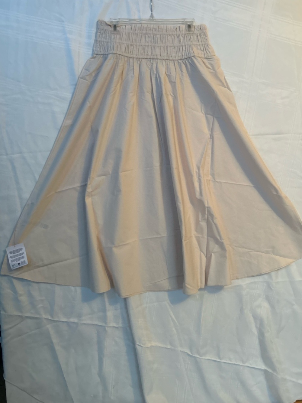 ASOS Beige Full MaxiSkirt with Smocked Waist,  100% Cotton. - Picture 6 of 10